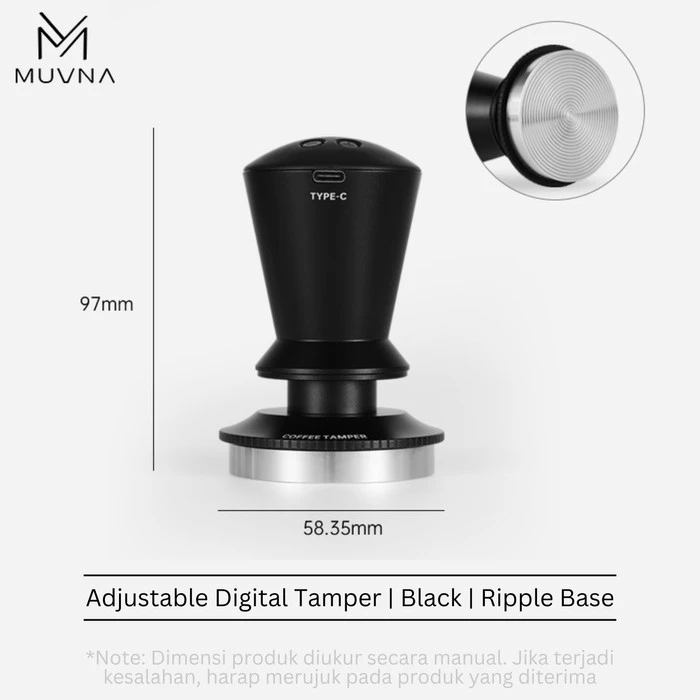 MUVNA-Electronic-Coffee-Tamper-16 تمپر قهوه موونا الکترونیکی شیاردار با نمایشگر فشار دیجیتال سایز 58 میلیمتر - Image 1