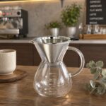 قهوه ساز کمکس فیلتر استیل دسته دار پیرکس - Image 8